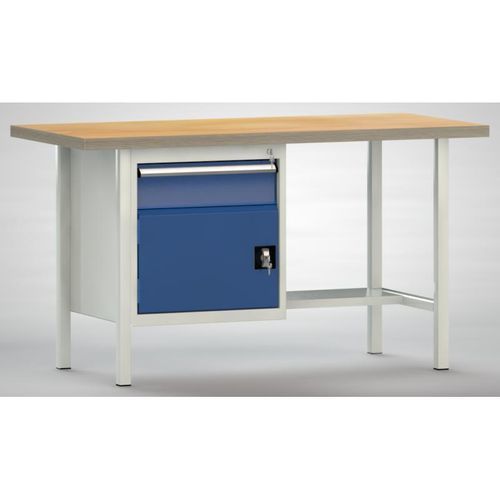 Banco de trabajo de haya - WS118N-1500M40-E1681 - KLW LUTZ - para taller / con cajones / con puerta
