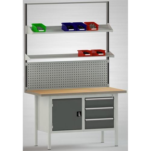 Banco de trabajo de acero - AB01C-2000-OF01 - KLW LUTZ - para taller / desmontable / con tablas