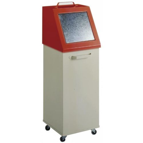 Cubo de basura de acero - 16/WB120-F - KLW LUTZ - para reciclaje / con tapa / 4 ruedas