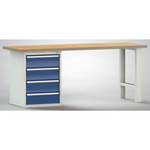 Banco de trabajo de acero - WS515N-2000M40-E0804 - KLW LUTZ - para ensamblaje / para taller / con cajones
