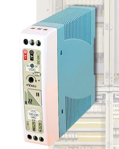Alimentación eléctrica en riel DIN - Power-20W-xxVcc - dpf sensors - AC/DC / DC/DC