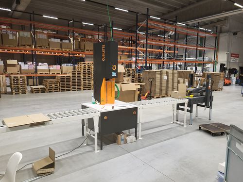 Máquina de embalaje para reducción de la altura de cajas americanas - Cubilette type C4-GF - Durrenberg - semiautomática / continua / para reducción de la altura de la caja