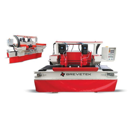 Máquina de corte doble cabezal - BREVETEK MAKİNE - de hoja rotativa / para piedra / tipo puente