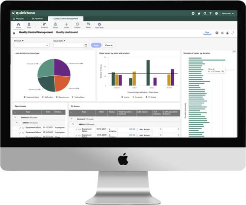 Software de gestión - Quickbase - en tiempo real