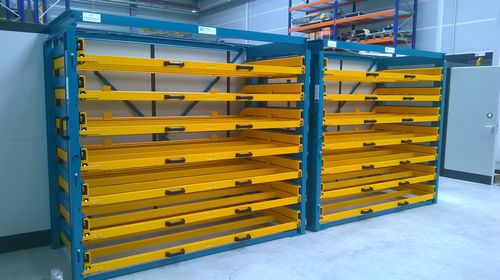 Sistema de estanterías para depósito de almacenamiento - ULTRA - THIEL Storage and Handling Systems - con cajones / de acero / con techo