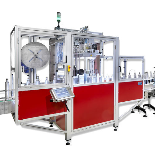 Aplicadora de sleeves automática - MDM010 - MD Maschinenbau & Dienstleistungen GmbH - tarro / para cubeta de plástico / de vasos