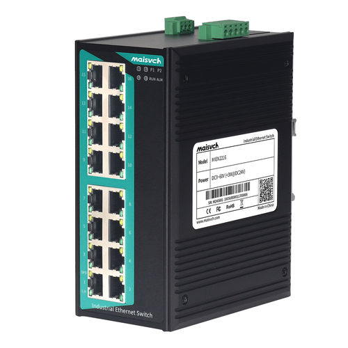 Conmutador Ethernet no administrable - MIEN2216 - Maisvch - 16 puertos / de nivel 2 / en riel DIN