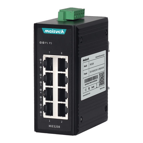 Conmutador Ethernet no administrable - MIES208 - Maisvch - 8 puertos / en riel DIN / en riel