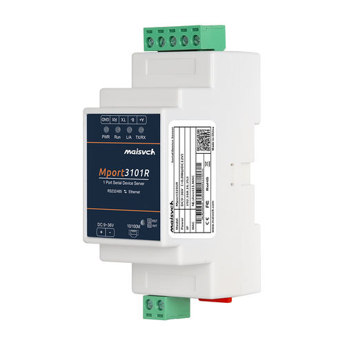 Servidor de periférico RS-485 - Mport3101R - Maisvch - Modbus RTU / RS232 / Modbus TCP
