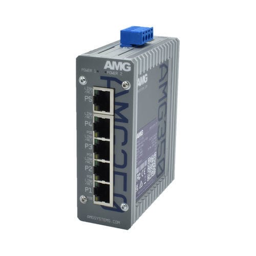 Conmutador Ethernet no administrable - AMG350-4GAT-1G-P120 - AMG Systems - 5 puertos / en riel DIN / de pared