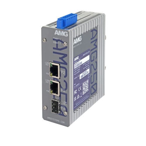 Convertidor de medios - AMG250-2G-1S - AMG Systems - Gigabit Ethernet / en riel DIN / industrial