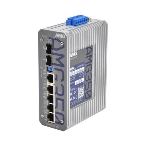 Conmutador Ethernet no administrable - AMG350-4GAT-1C-1S-P120-LV - AMG Systems - 6 puertos / en riel DIN / de pared