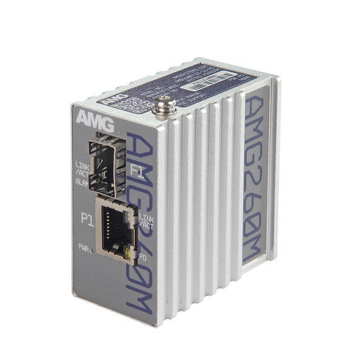 Convertidor de medios - AMG260M-1F-1S-PD - AMG Systems - de potencia / Ethernet / en riel DIN
