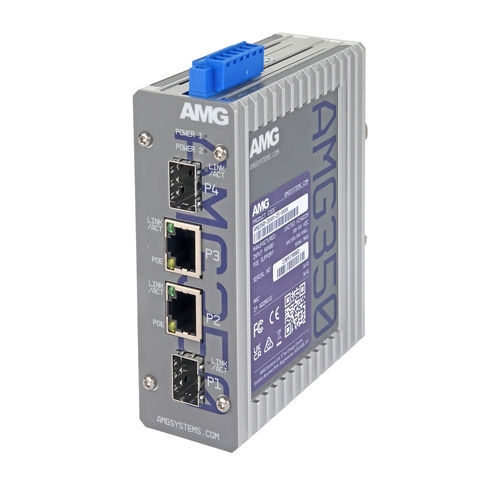 Conmutador Ethernet no administrable - AMG350-2GAT-2S-P60 - AMG Systems - 4 puertos / Gigabit Ethernet / en riel DIN