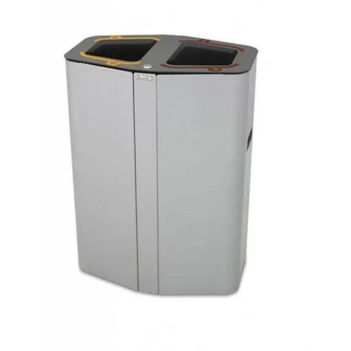 Cubo de basura de acero galvanizado - T02E30 - Recycleoffice - para reciclaje / con cierre / con asidero