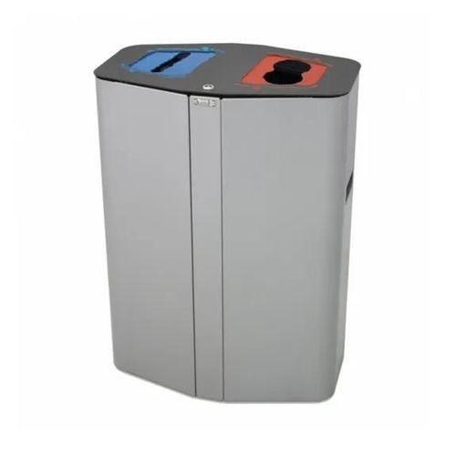 Cubo de basura de acero - T02E23 - Recycleoffice - para reciclaje / con cierre / con tapa