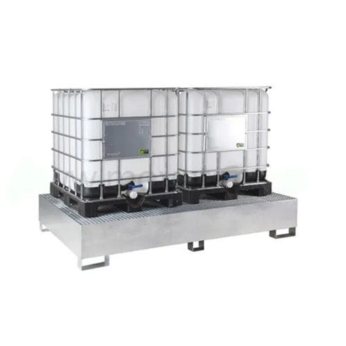 Cubeta de retención para contenedor IBC - F05G01 - Recycleoffice - para cubitainer / de acero galvanizado