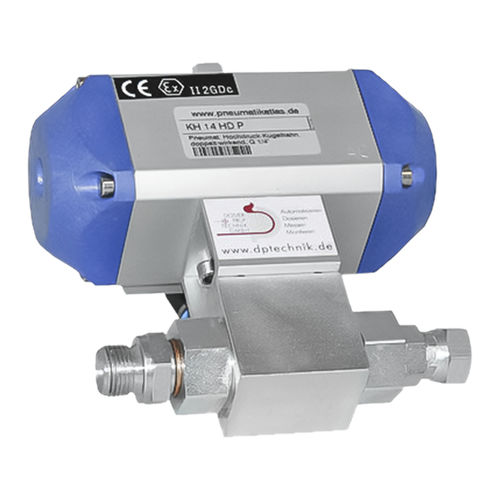Actuador para válvula de bola neumático - DP-K-008-00000 series  - Dosier- und Prüftechnik GmbH - rotativo / de acero inoxidable / de bolas