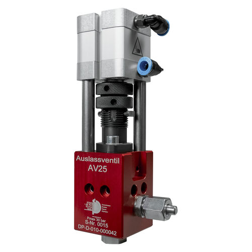 Válvula de salida - AV25 - Dosier- und Prüftechnik GmbH - neumática / de pequeñas dimensiones / para aplicaciones industriales