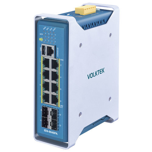 Conmutador Ethernet administrable - IEN-8648PA-24V - Volktek - 12 puertos / en riel DIN / estándar