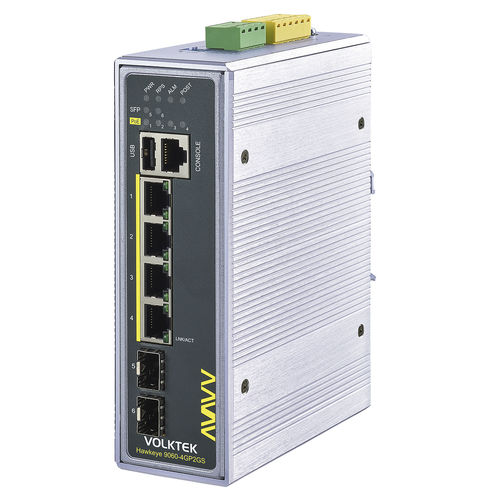 Conmutador Ethernet administrable - 9060-4GP2GS series - Volktek - inteligente / 6 puertos / en riel DIN