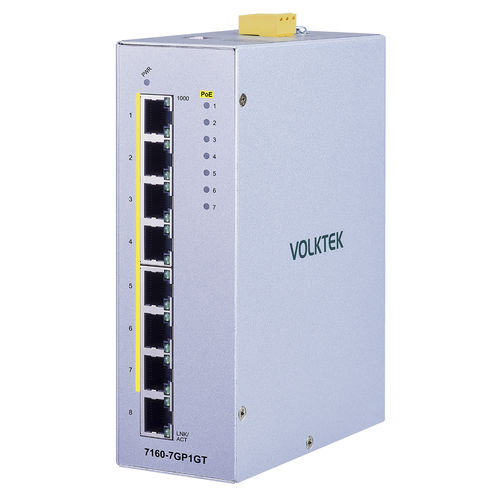 Conmutador Ethernet no administrable - 7160-7GP1GT - Volktek - 8 puertos / Gigabit Ethernet / ProfiNet