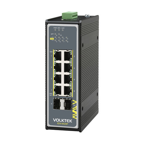 Conmutador Ethernet no administrable - IEN-8428P - Volktek - 10 puertos / ProfiNet / EtherNet/IP