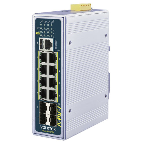 Conmutador Ethernet administrable - SEN-9648PM-24V - Volktek - 12 puertos / Gigabit Ethernet / ProfiNet