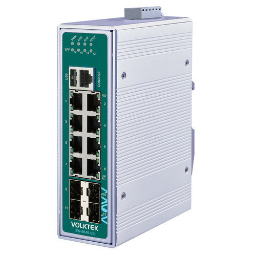 Conmutador Ethernet administrable - IEN-9648-SS - Volktek - 12 puertos / Gigabit Ethernet / en riel DIN