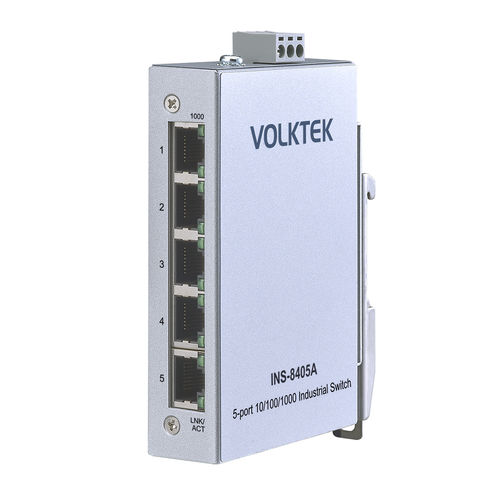 Conmutador Ethernet no administrable - INS-8405A - Volktek - 5 puertos / en riel DIN / de pared