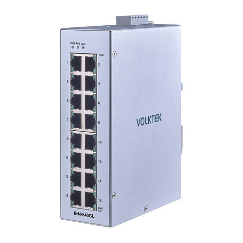 Conmutador Ethernet administrable - IEN-840GL - Volktek - 16 puertos / en riel DIN / de pared