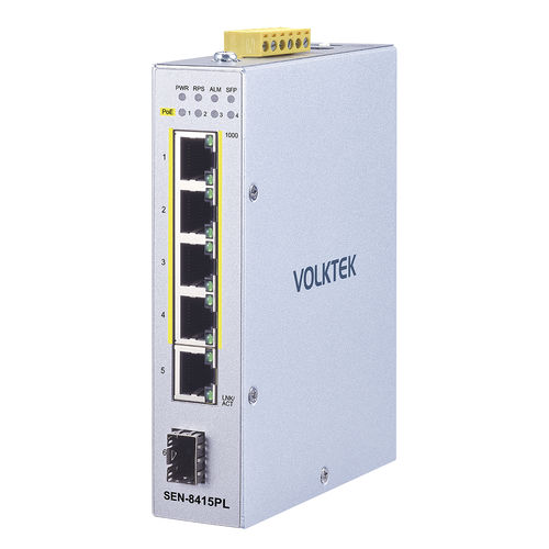 Conmutador Ethernet administrable - SEN-8415PL - Volktek - 6 puertos / en riel DIN / DIP