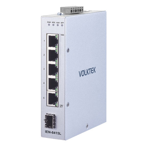Conmutador Ethernet administrable - IEN-8415L - Volktek - 6 puertos / en riel DIN / DIP