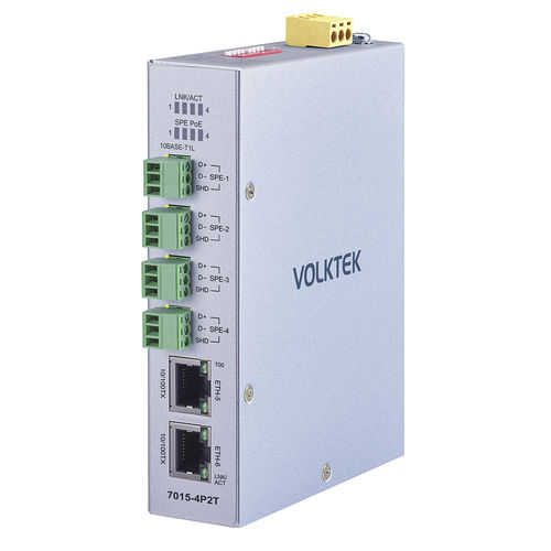 Conmutador Ethernet no administrable - 7015-4P2T-T1L - Volktek - 6 puertos / EtherNet/IP / IP40