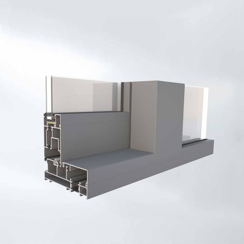 Perfil de aluminio - HST 60 - Alufar LLC - rectangular / para puerta corredera