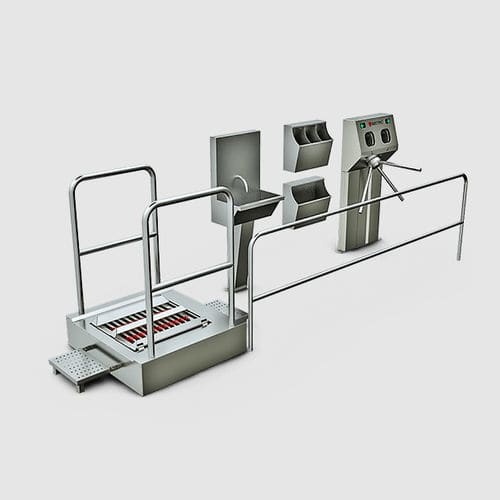 Esclusa higiénica con limpiador de suelas - SCT.HJN01.304.0007 - Sectec Security Technology - con lavamanos / con desinfección