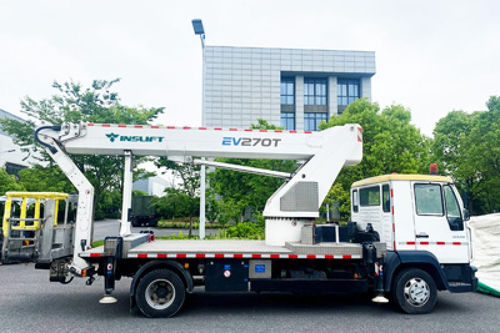 Cesta telescópica montada sobre camión - EV270T - Jiangsu Inslift Technology Co., Ltd. - con motor diésel / para uso exterior / con mando a distancia