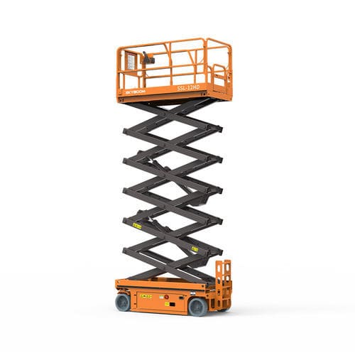 Plataforma elevadora de tijera con ruedas - SSL-12HD - Changsha Skyboom Heavy Industry - autopropulsada / alimentada por batería / para uso en interiores y exteriores