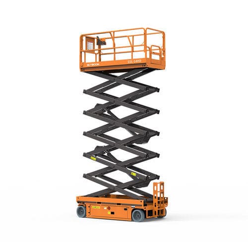 Plataforma elevadora de tijera con ruedas - SSL-14HD - Changsha Skyboom Heavy Industry - autopropulsada / alimentada por batería / para uso en interiores y exteriores