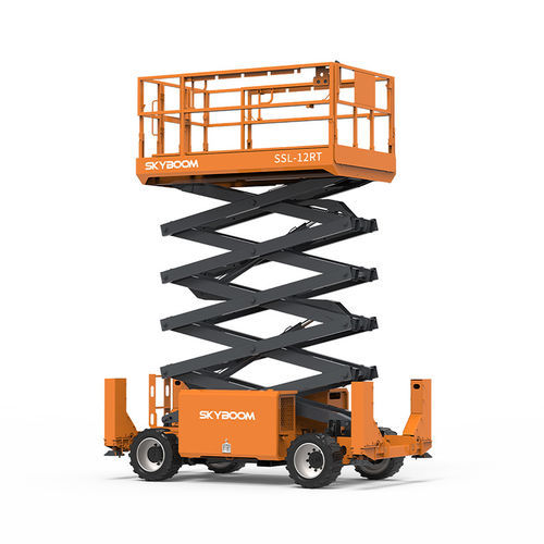 Plataforma elevadora de tijera con ruedas - SSL-12RT - Changsha Skyboom Heavy Industry - autopropulsada / con motor diésel / para astillero naval