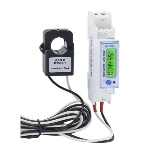 Contador de energía eléctrica en riel DIN - VE1D-CT - Voltek Energy Limited - monofásico / Modbus / con pantalla LCD