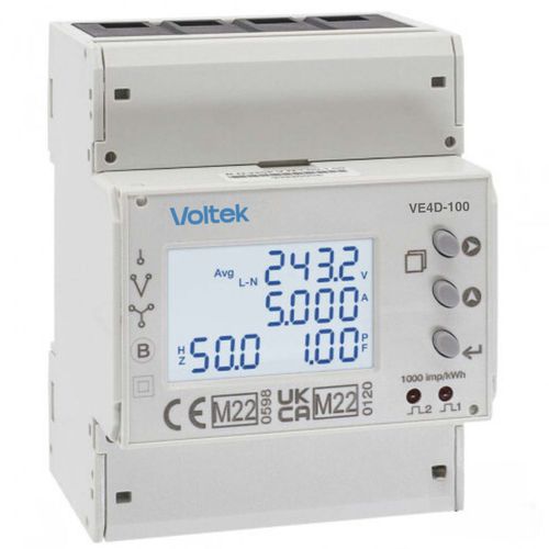 Contador de energía eléctrica en riel DIN - VE4D-100 - Voltek Energy Limited - monofásico / trifásico / salida de impulsos