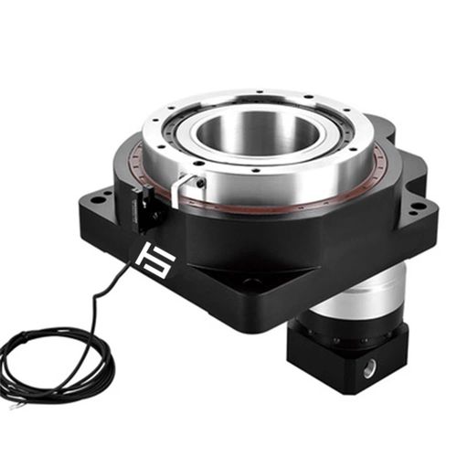 Mesa rotativa hueca - HRT200JS-100-SV2 - Hansheng Automation (Dongguan) Co., Ltd. - accionada por motor / horizontal