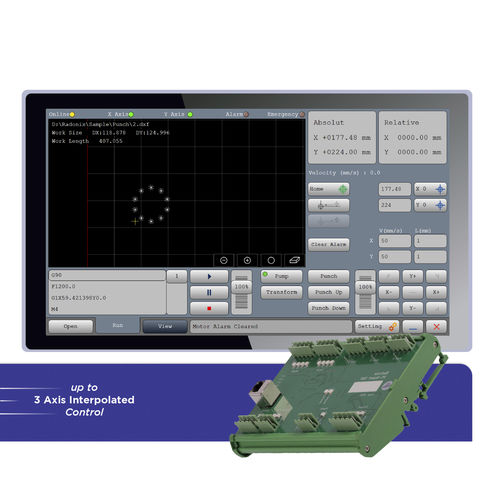 Interfaz de software para punzonadora CNC - XY Punch - Radonix Technology - 2 ejes