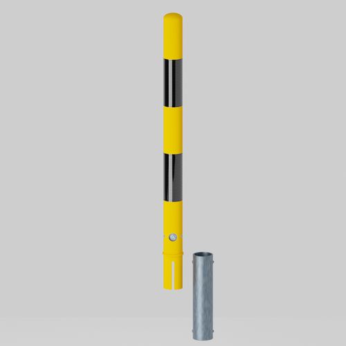 Bolardo retráctil manual - OLLI – Yellow - Saedi Srl - electromecánico / de acero