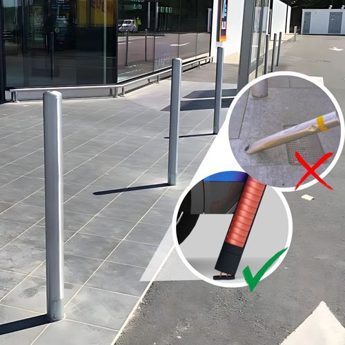 Bolardo fijo flexible - ISEMAR - Saedi Srl - de estacionamiento / de acero inoxidable