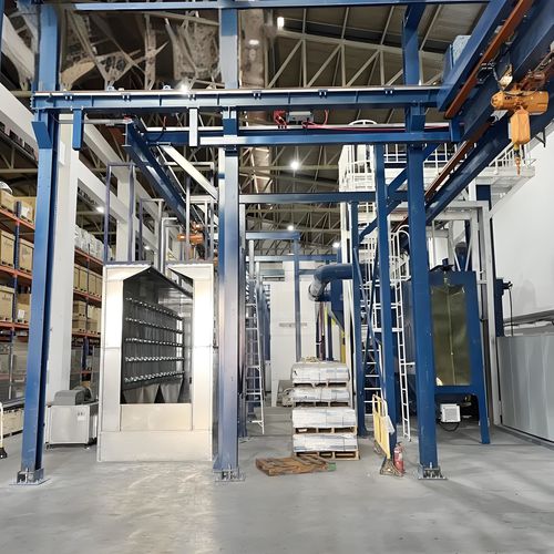 Línea de empolvado vertical - Xiangyang Jingtu Anti corrosion Materials Co., Ltd - automática / continua