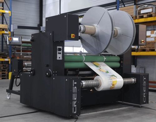 Máquina de laminado de rodillo a rodillo - R2R - Crest Dutch Machinery - automatizada / con cortadora longitudinal / industrial