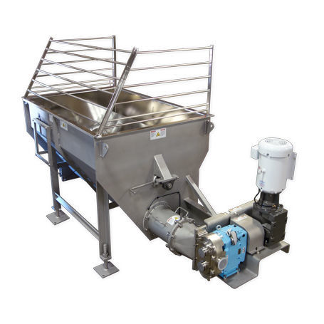 Bomba con tolva de alimentación - Mepaco / Apache Stainless - de tornillo / para productos agroalimentarios / con motor eléctrico