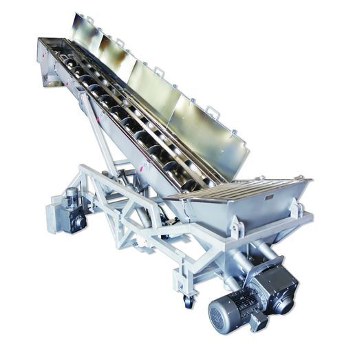 Transportador de tornillo - Mepaco / Apache Stainless - inclinado / de transporte / con ruedas